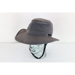 Vtg Tilley Endurables Faded Airflo Hiking Trekking Brimmed Hat Steel Blue Size 7